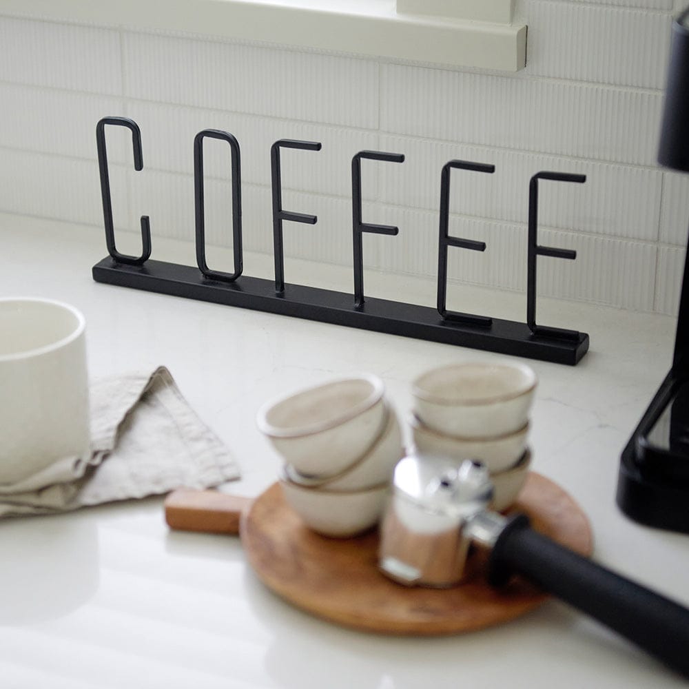 Mercana - Coffee 15L x 1W Black Metal Sign - 68793 view 5