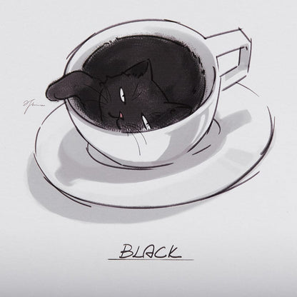 Mercana - Coffee Cat by Mercana Studio a Framed Art Print Matted under Glass - 14447 view 6