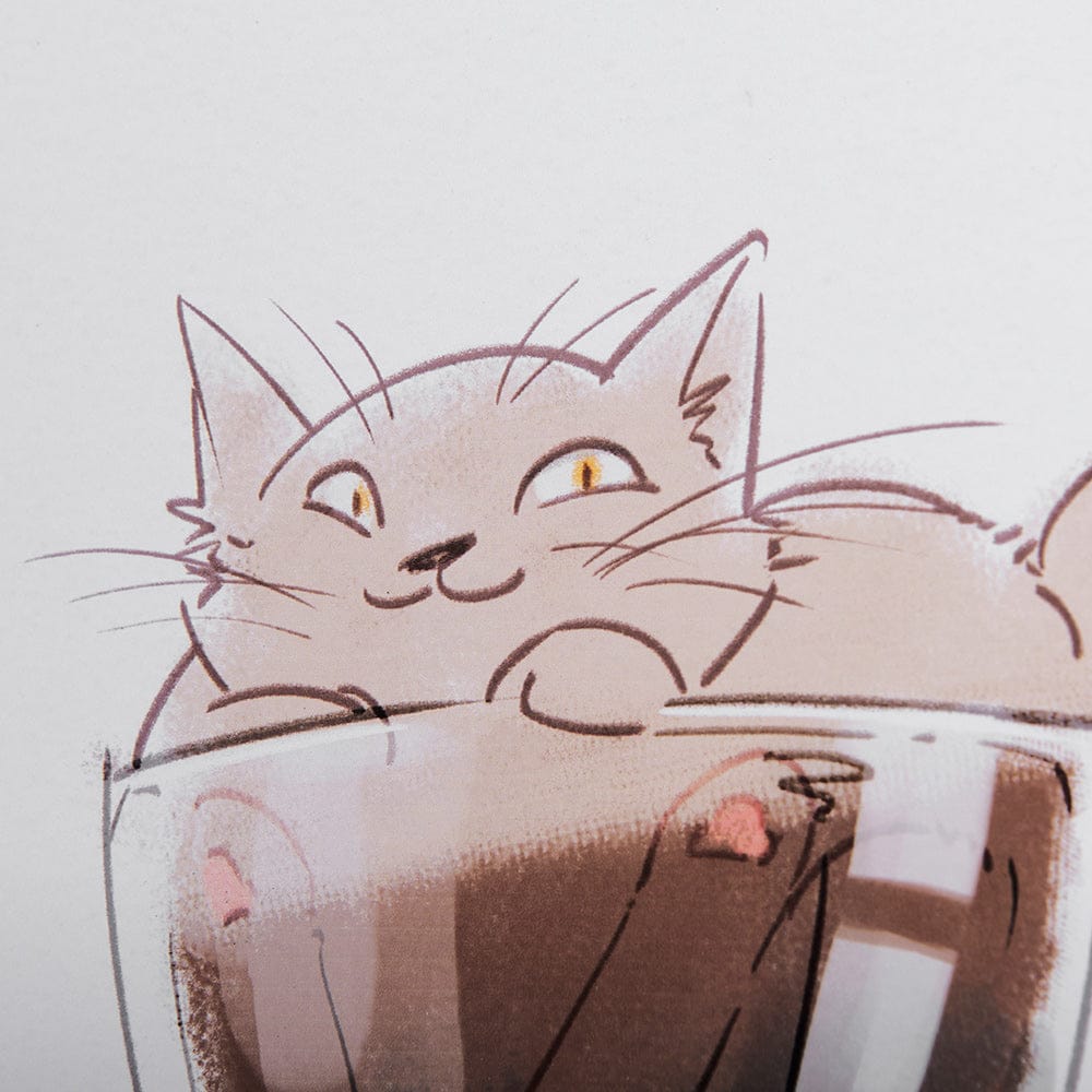 Mercana - Coffee Cat by Mercana Studio a Framed Art Print Matted under Glass - 14447 view 8