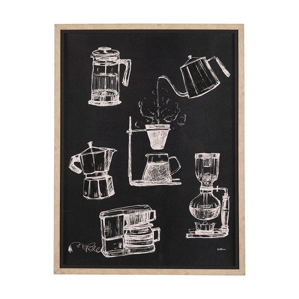 Mercana - Coffee Maker Study by Mercana Studio a Hand Embellished Textured Framed Art Print Matted under Glass - 14692 view 1