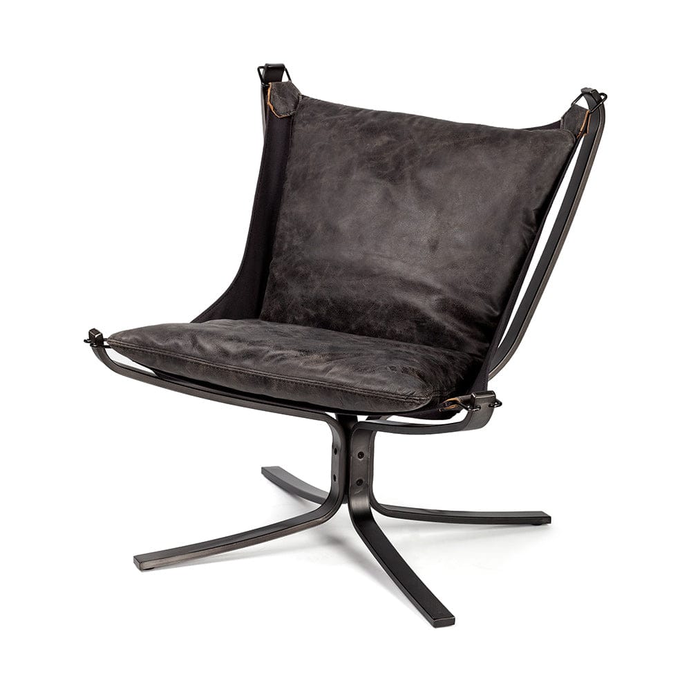 Mercana - Colarado Black Leather Cushions w/ Black Metal Frame Sling-Style Accent Chair - 67937 view 1