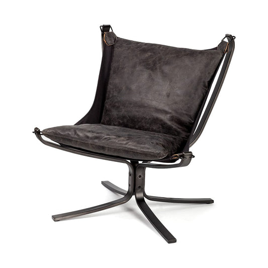 Mercana - Colarado Black Leather Cushions w/ Black Metal Frame Sling-Style Accent Chair - 67937 view 1