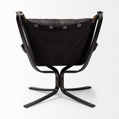 Mercana - Colarado Black Leather Cushions w/ Black Metal Frame Sling-Style Accent Chair - 67937 view 2