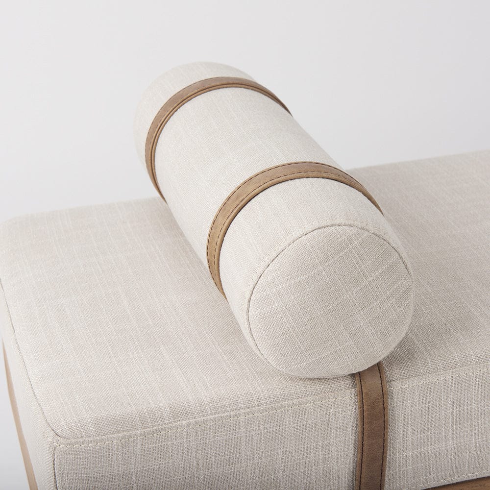 Mercana - Colburne Cream Fabric w/Brown Wood Bench - 70039 view 7