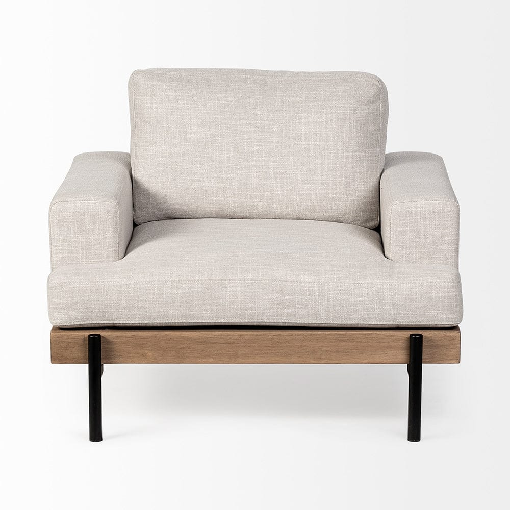 Mercana - Colburne I Beige Fabric W/ Wood and Iron Frame Accent Chair - 68755 view 2