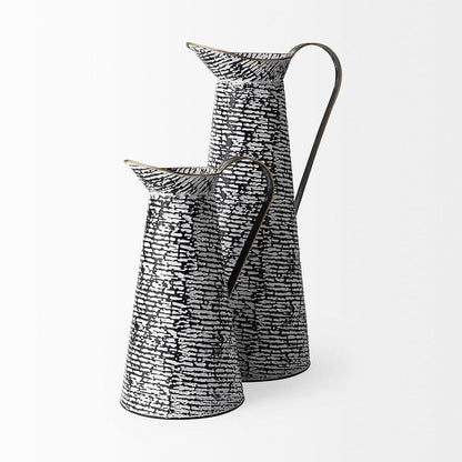 Mercana - Colette Large Black/White Patterned Vase - 68788 view 2