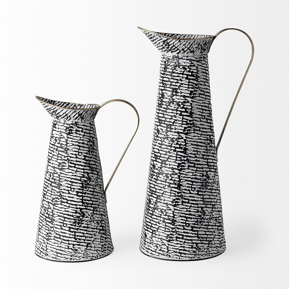 Mercana - Colette Large Black/White Patterned Vase - 68788 view 3
