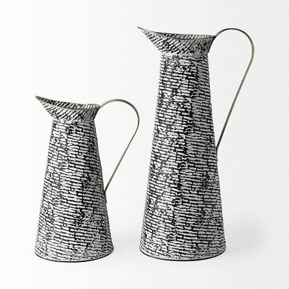 Mercana - Colette Large Black/White Patterned Vase - 68788 view 3