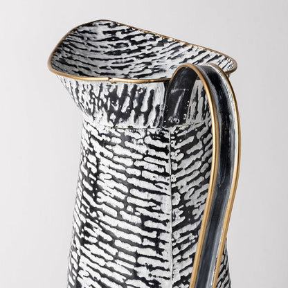 Mercana - Colette Large Black/White Patterned Vase - 68788 view 6