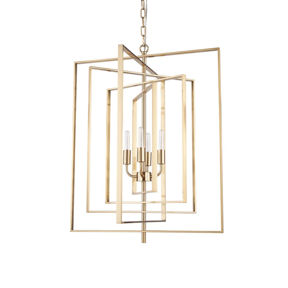 Mercana - Colleen Antiqued Gold Metal 4-Light Chandelier - 70448 view 1