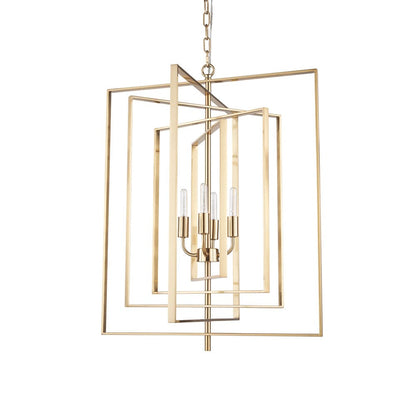 Mercana - Colleen Antiqued Gold Metal 4-Light Chandelier - 70448 view 1