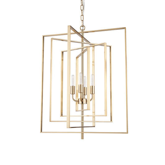 Mercana - Colleen Antiqued Gold Metal 4-Light Chandelier - 70448 view 1
