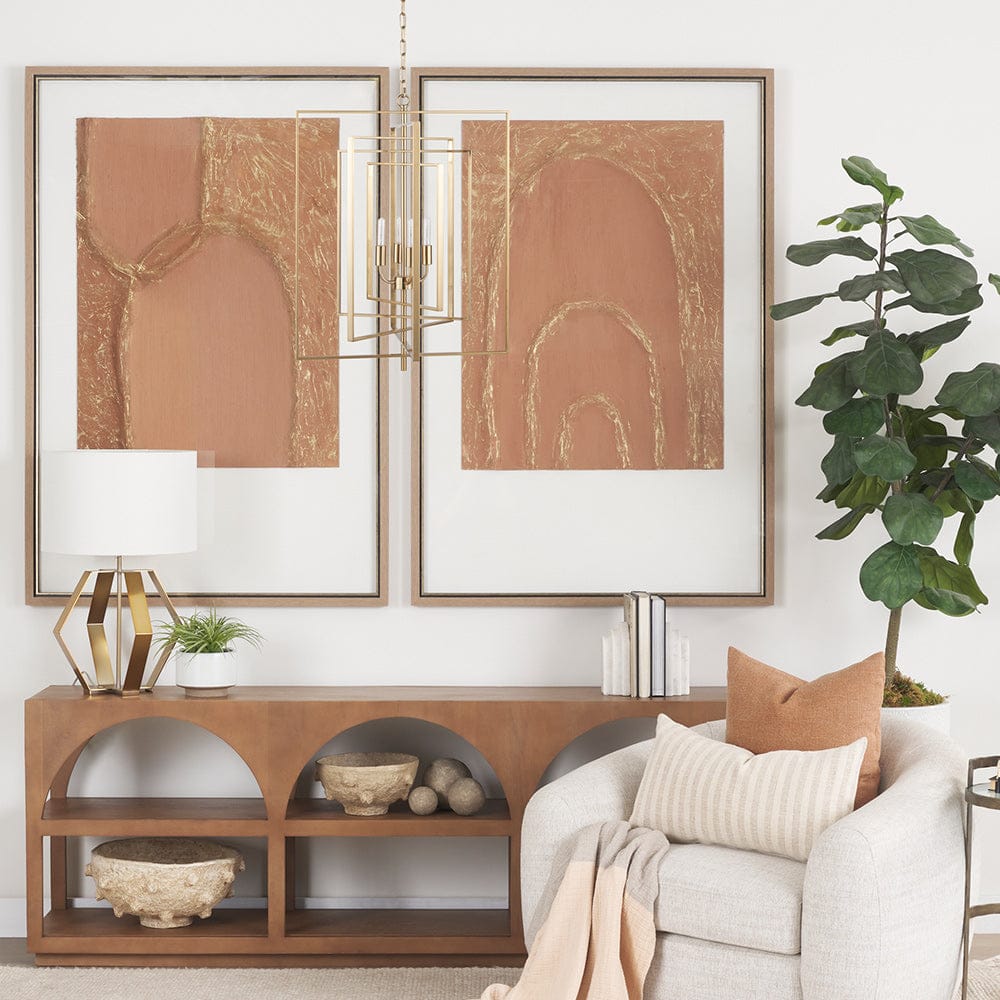 Mercana - Colleen Antiqued Gold Metal 4-Light Chandelier - 70448 view 8