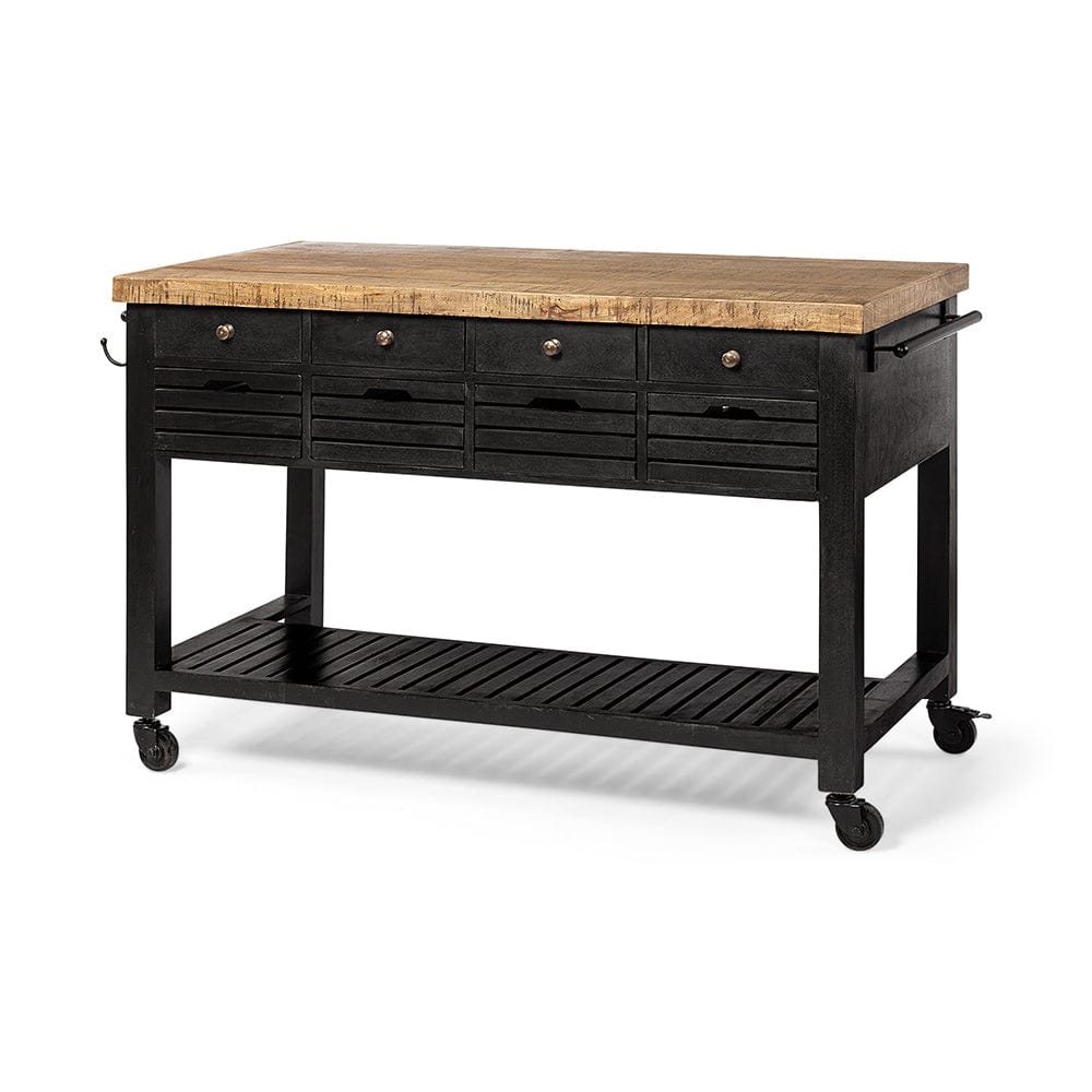 Mercana - Columbia 62L x 28W x 36H Black Wooden Kitchen Island - 68866 view 1
