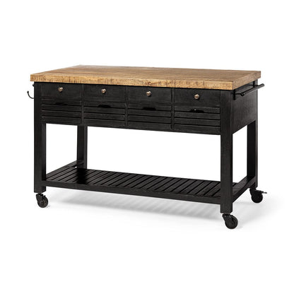 Mercana - Columbia 62L x 28W x 36H Black Wooden Kitchen Island - 68866 view 1