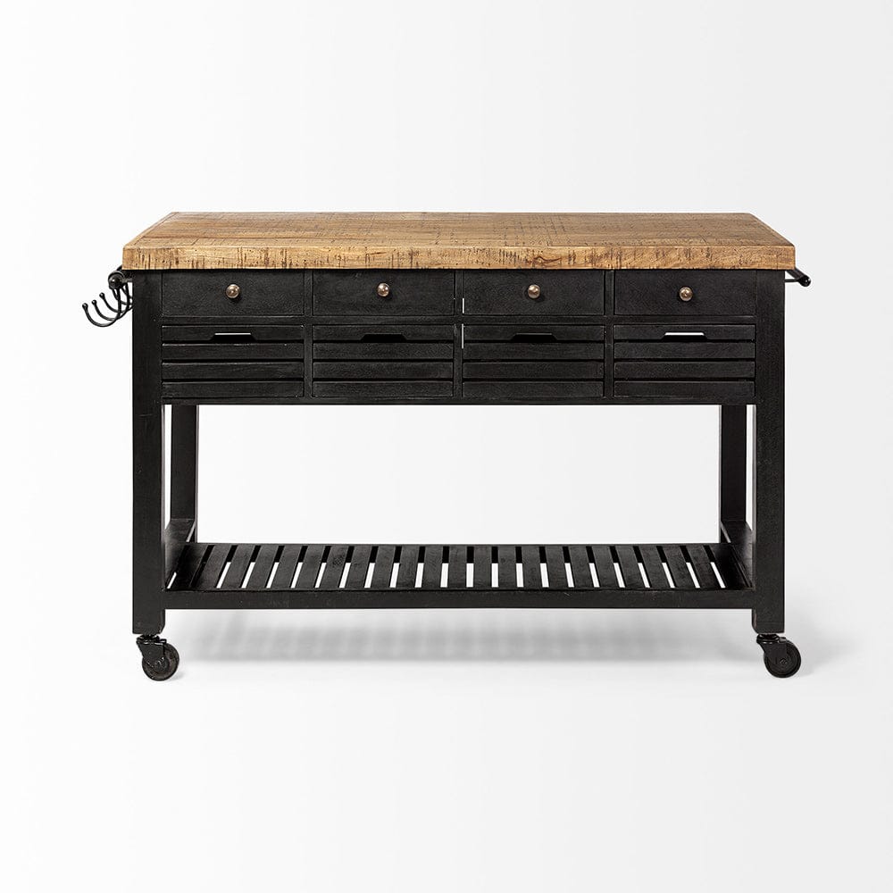 Mercana - Columbia 62L x 28W x 36H Black Wooden Kitchen Island - 68866 view 2