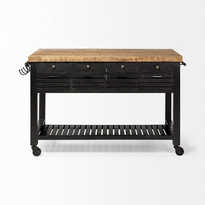 Mercana - Columbia 62L x 28W x 36H Black Wooden Kitchen Island - 68866 view 2