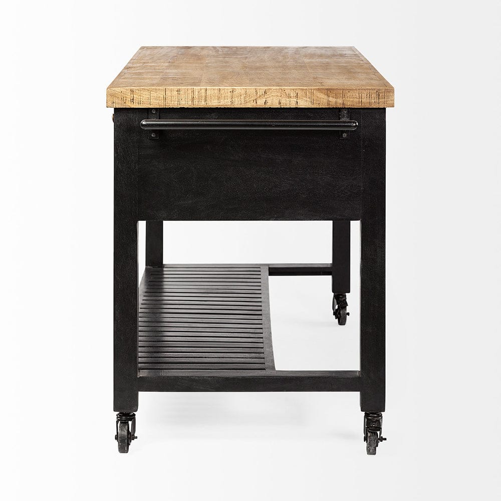Mercana - Columbia 62L x 28W x 36H Black Wooden Kitchen Island - 68866 view 3