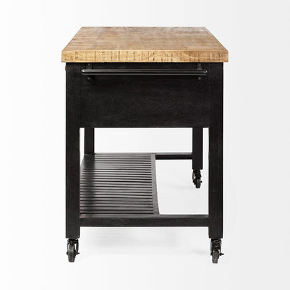Mercana - Columbia 62L x 28W x 36H Black Wooden Kitchen Island - 68866 view 3