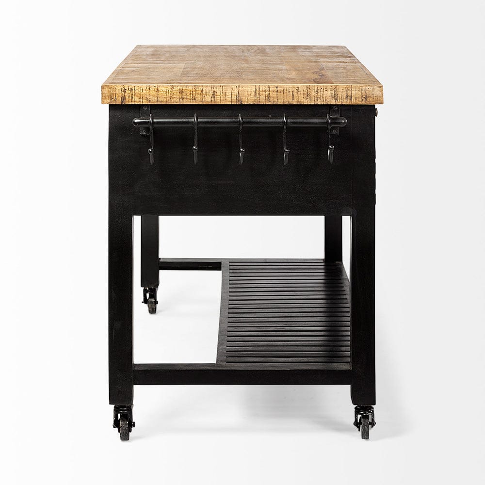 Mercana - Columbia 62L x 28W x 36H Black Wooden Kitchen Island - 68866 view 6