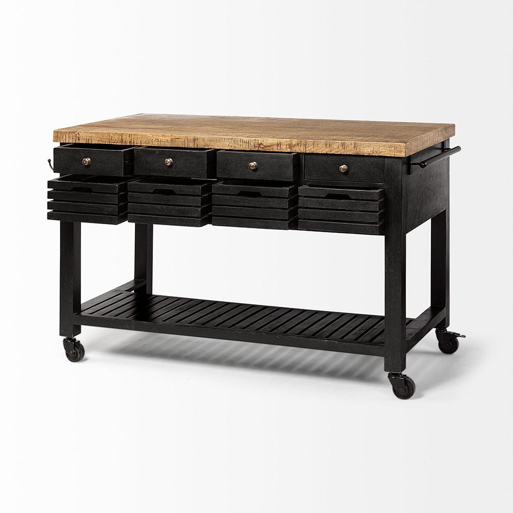Mercana - Columbia 62L x 28W x 36H Black Wooden Kitchen Island - 68866 view 7
