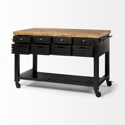 Mercana - Columbia 62L x 28W x 36H Black Wooden Kitchen Island - 68866 view 7