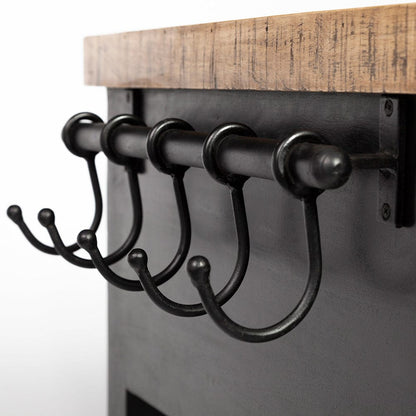 Mercana - Columbia 62L x 28W x 36H Black Wooden Kitchen Island - 68866 view 9