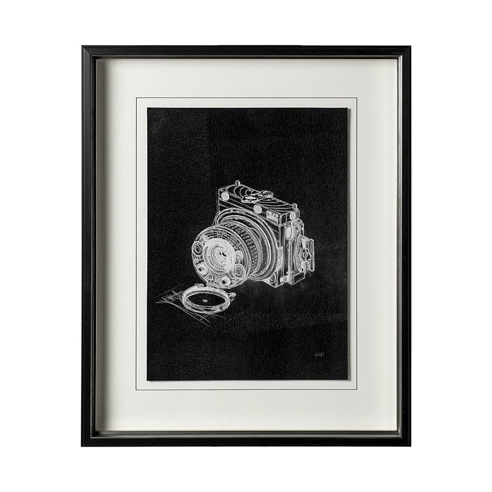 Mercana - Compass Camera I by Alarm a Hand Embellished Textured Framed Art Print Matted under Glass - 12778 view 1