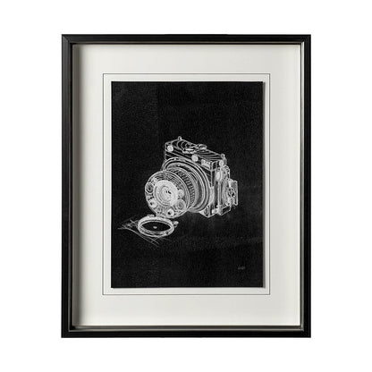 Mercana - Compass Camera I by Alarm a Hand Embellished Textured Framed Art Print Matted under Glass - 12778 view 1
