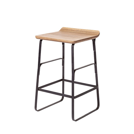 Mercana - Conan 25" Seat Height Brown Wood Seat Black Metal Frame Counter Stool - 69008_CLOSEOUT view 1
