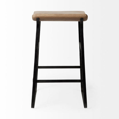 Mercana - Conan 25" Seat Height Brown Wood Seat Black Metal Frame Counter Stool - 69008_CLOSEOUT view 4