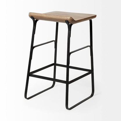 Mercana - Conan 25" Seat Height Brown Wood Seat Black Metal Frame Counter Stool - 69008_CLOSEOUT view 5