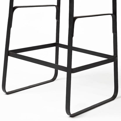 Mercana - Conan 25" Seat Height Brown Wood Seat Black Metal Frame Counter Stool - 69008_CLOSEOUT view 7