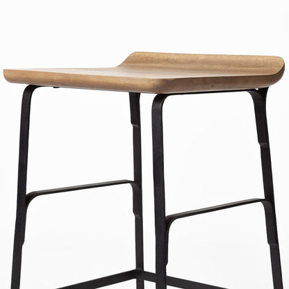 Mercana - Conan 25" Seat Height Brown Wood Seat Black Metal Frame Counter Stool - 69008_CLOSEOUT view 8