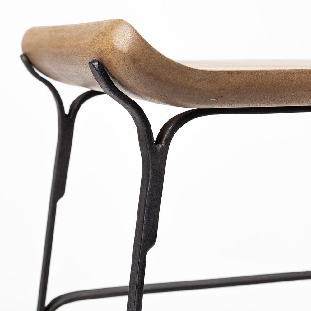 Mercana - Conan 25" Seat Height Brown Wood Seat Black Metal Frame Counter Stool - 69008_CLOSEOUT view 9