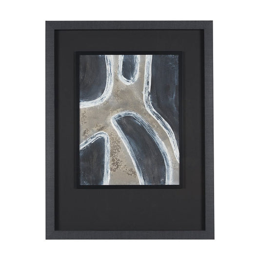 Mercana - Contrasting Paths II by Studio M a handmade Original Framed 3D Textured Artwork under Glass - 15257 view 1