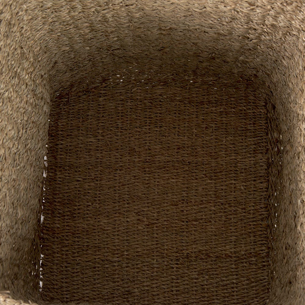 Mercana - Copenhagen 15.7L x 15.7W x 15.7H Medium Brown Square Twisted Seagrass Square Basket (Set of 3) - 69593 view 6
