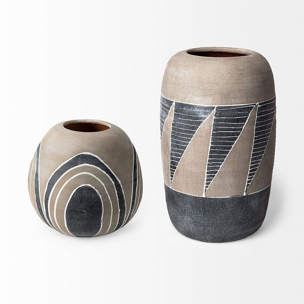 Mercana - Cove Grey/Brown Ceramic Vase - 68906_CLOSEOUT view 6