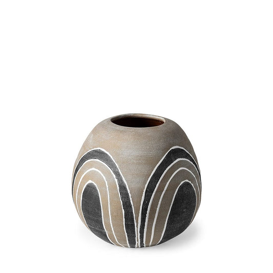 Mercana - Cove Small Brown/White Ceramic Vase - 68905 view 1