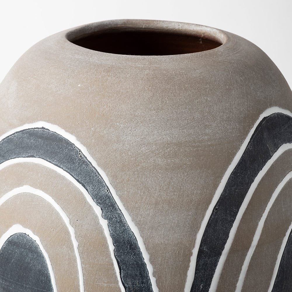 Mercana - Cove Small Brown/White Ceramic Vase - 68905 view 4