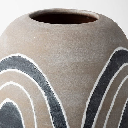 Mercana - Cove Small Brown/White Ceramic Vase - 68905 view 4