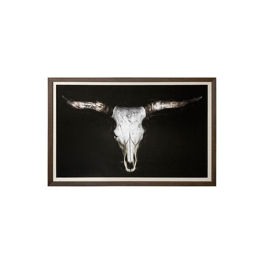 Mercana - Cow Skull by PH Burchett a Hand Embellished Textured Framed Art Print Matted under Glass - 12821 view 1