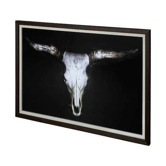 Mercana - Cow Skull by PH Burchett a Hand Embellished Textured Framed Art Print Matted under Glass - 12821 view 2