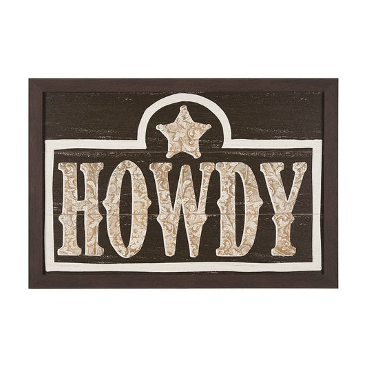 Mercana - Cowboy Culture - Howdy by Mercana Studio a Hand Embelished Textured Framed Art Print - 15419 view 1