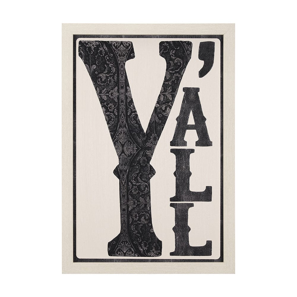 Mercana - Cowboy Culture - Y'all by Mercana Studio a Hand Embelished Textured Framed Art Print - 15418 view 1