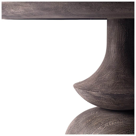 Mercana - Crossman 60" Round Dark Brown/Gray Solid Wood Table Top & Base Dining Table - 67119-AB view 2
