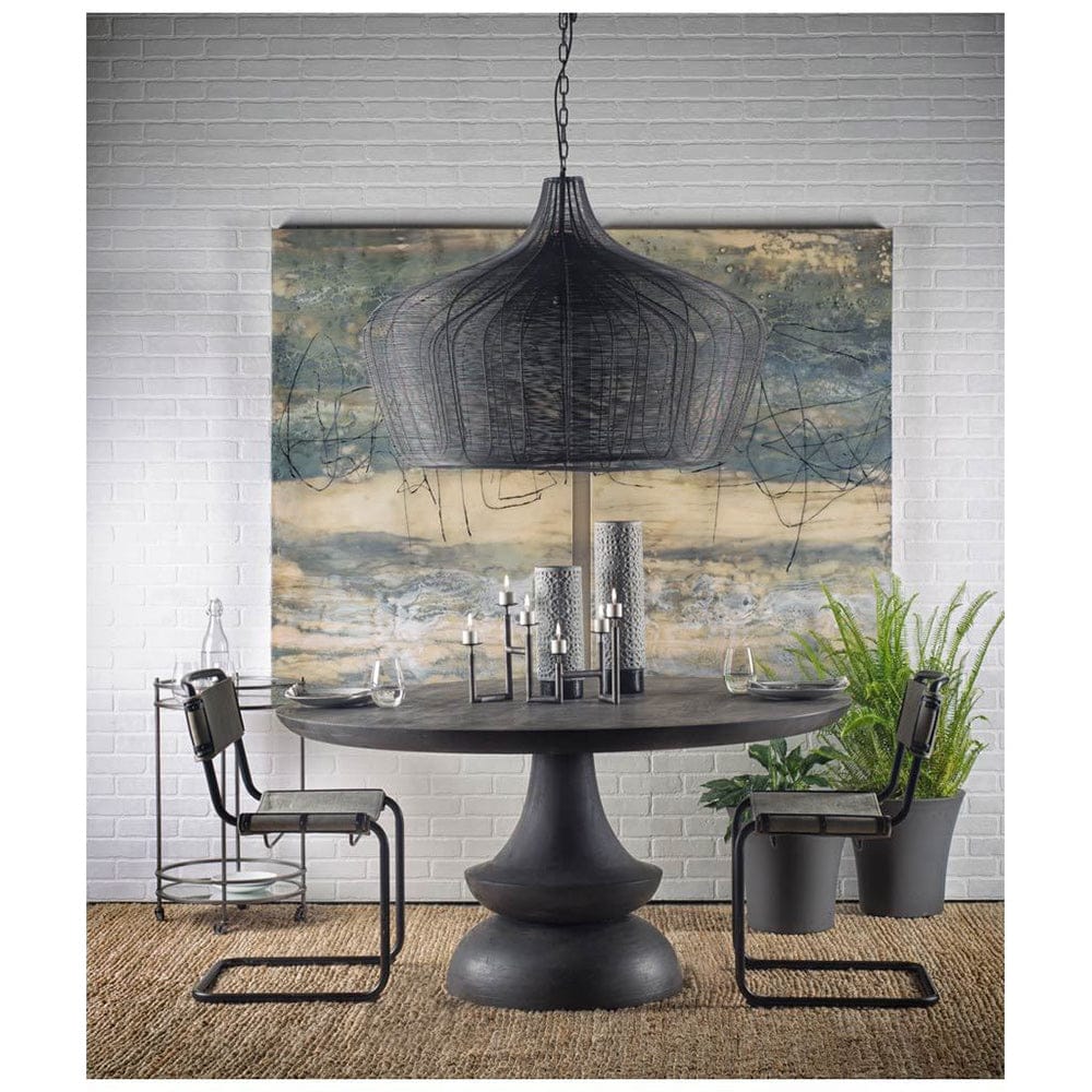 Mercana - Crossman 60" Round Dark Brown/Gray Solid Wood Table Top & Base Dining Table - 67119-AB view 4