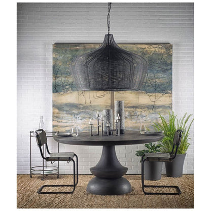 Mercana - Crossman 60" Round Dark Brown/Gray Solid Wood Table Top & Base Dining Table - 67119-AB view 4