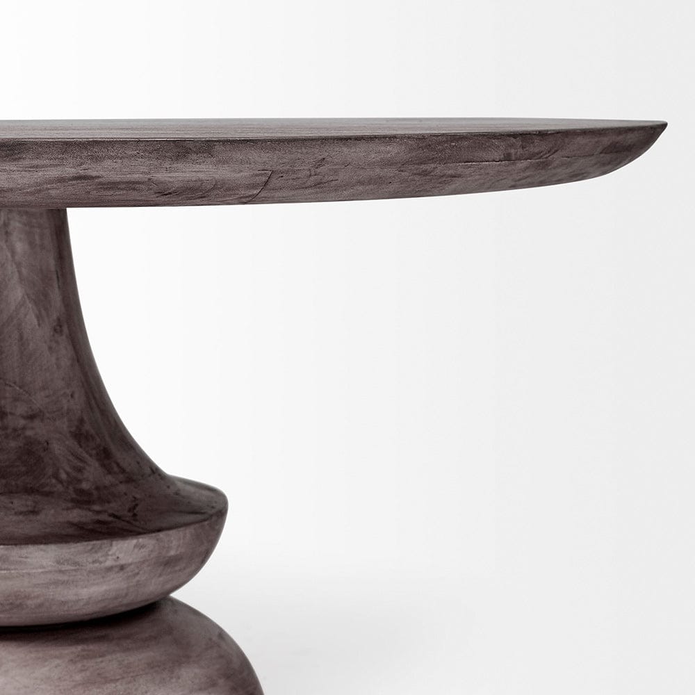 Mercana - Crossman 60" Round Dark Brown/Gray Solid Wood Table Top & Base Dining Table - 67119-AB view 6
