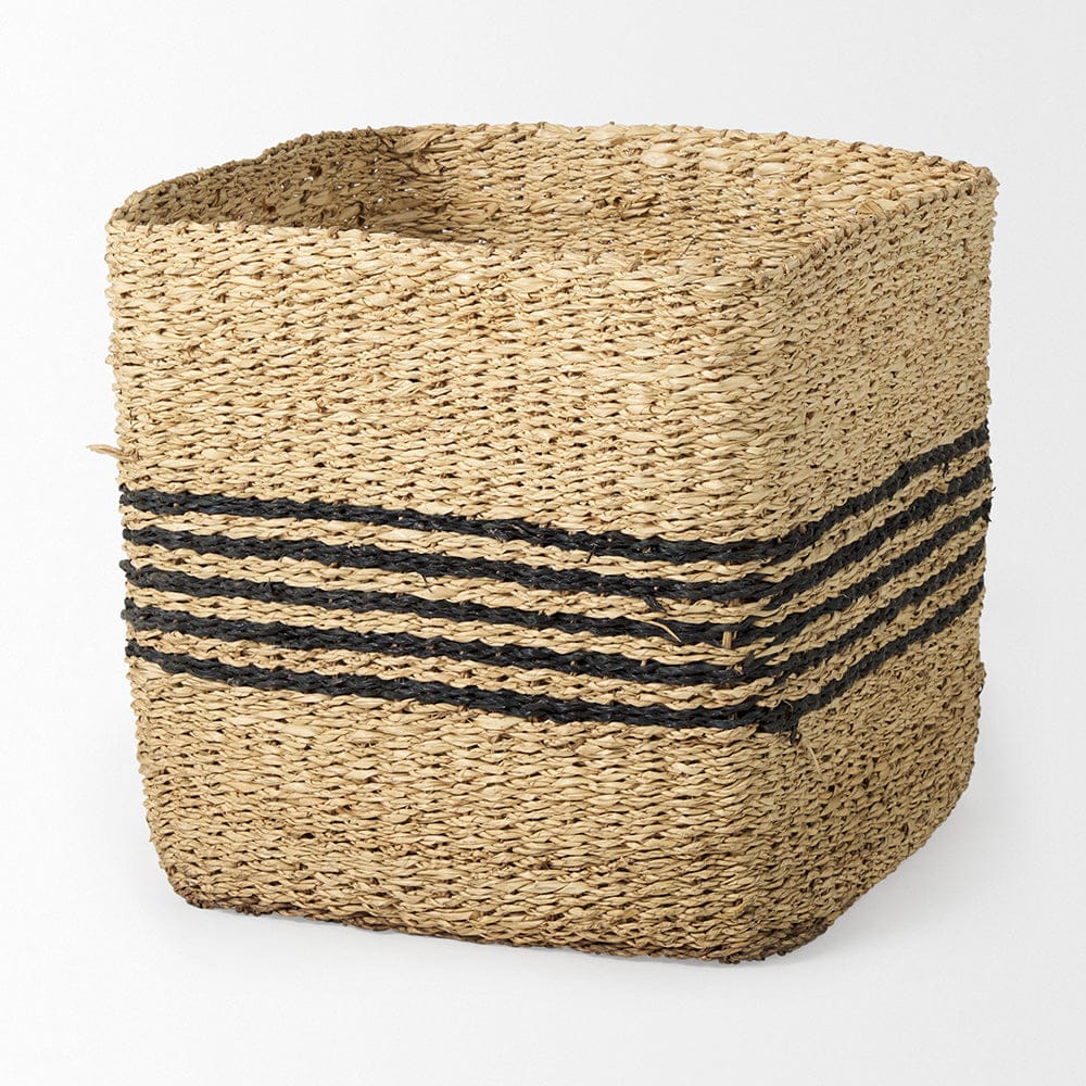Mercana - Cullen 15.7L x 15.7W x 15.7H Grey Twisted Seagrass Square Basket (Set of 3) - 69612 view 3